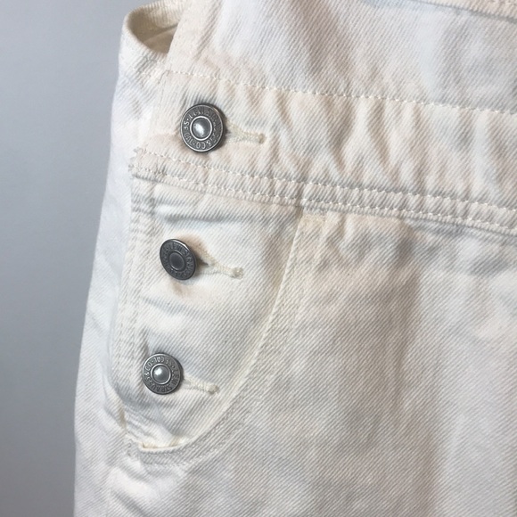 Vintage Levi’s Denim White Overall Shorts XS - Picture 9 of 11